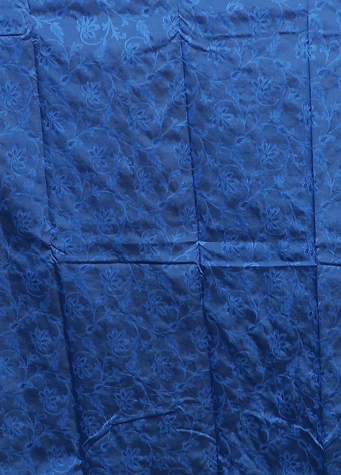 Blue Kanjivaram Silk Saree With Blouse Piece