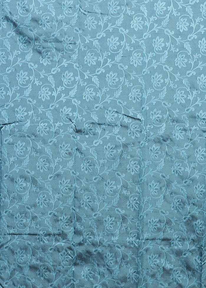 Blue Kanjivaram Silk Saree With Blouse Piece