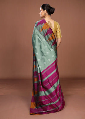 Green Kanjivaram Silk Saree With Blouse Piece