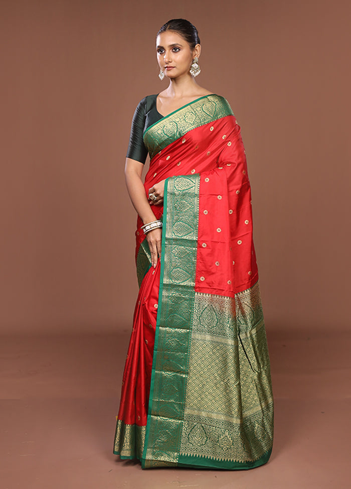 Pink Kanjivaram Silk Saree With Blouse Piece