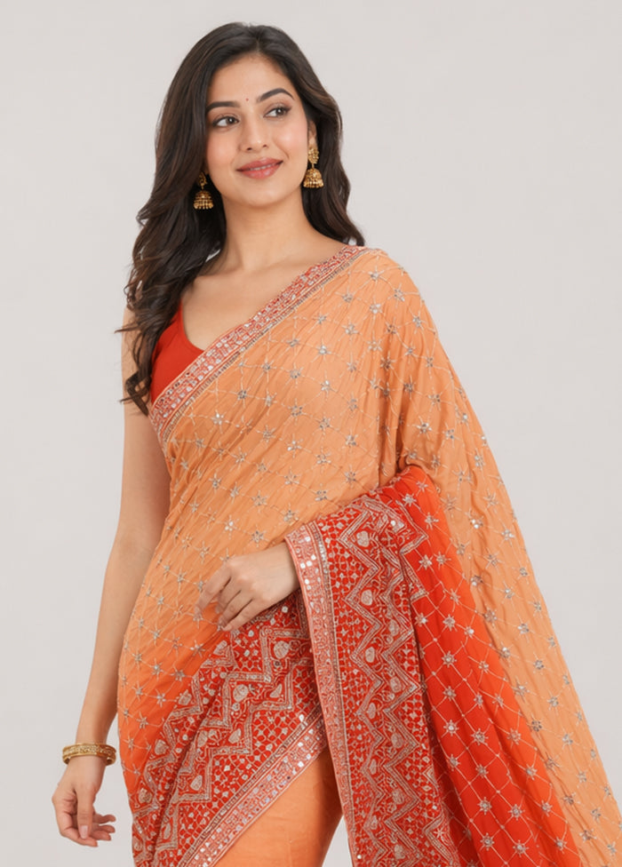 Maroon Dupion Silk Saree With Blouse Piece
