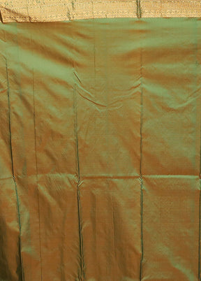 Green Handloom Kanjivaram Pure Silk Saree With Blouse Piece