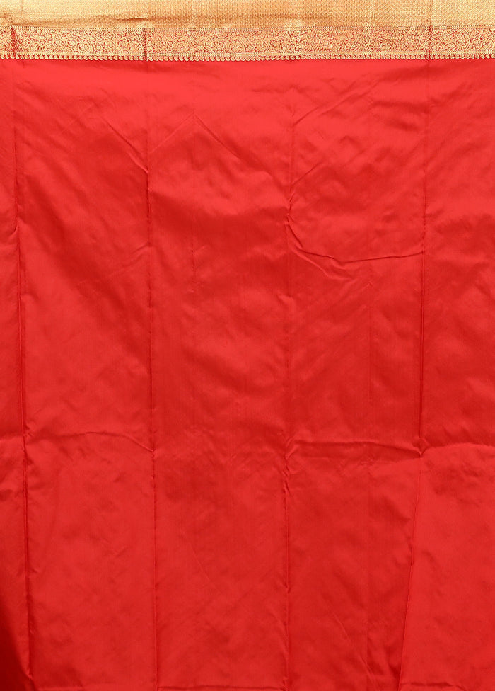 Red Kanjivaram Silk Saree With Blouse Piece