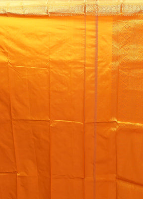 Yellow Kanjivaram Silk Saree With Blouse Piece