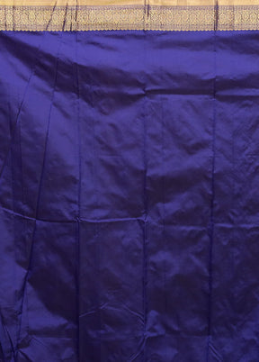 Blue Kanjivaram Silk Saree With Blouse Piece