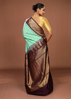 Green Kanjivaram Silk Saree With Blouse Piece