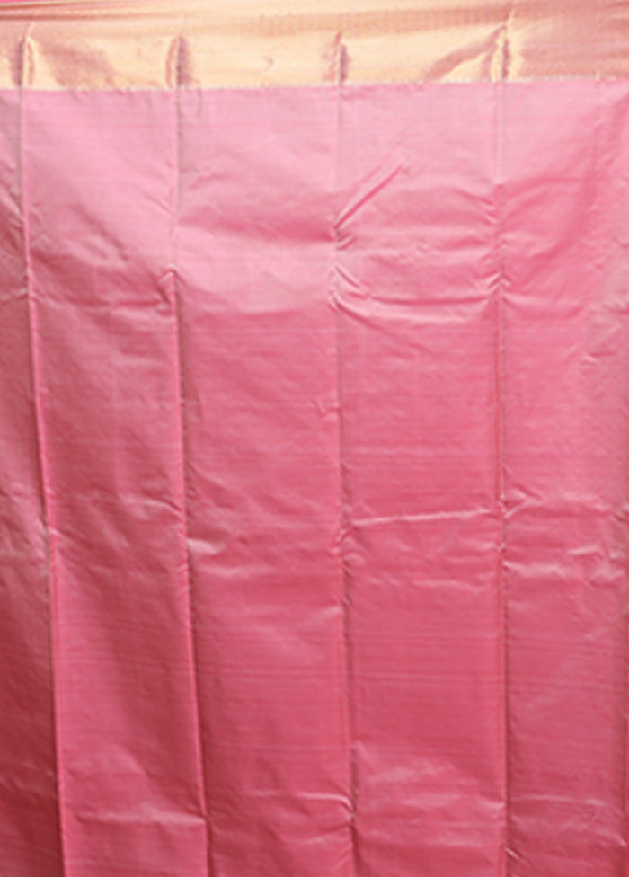 Blue Kanjivaram Silk Saree With Blouse Piece