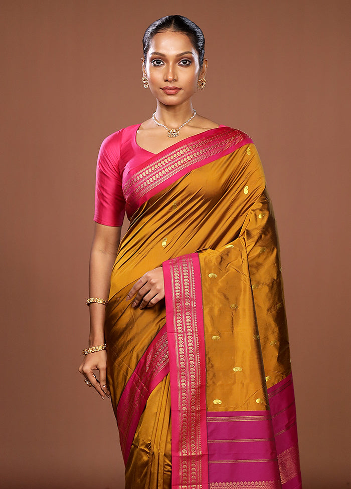 Grey Kanjivaram Silk Saree With Blouse Piece