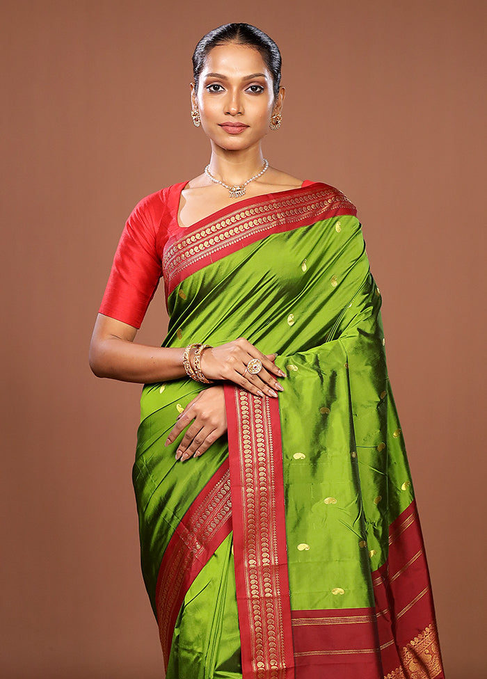 Blue Kanjivaram Silk Saree With Blouse Piece