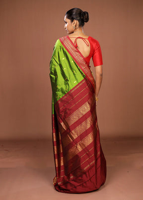 Blue Kanjivaram Silk Saree With Blouse Piece