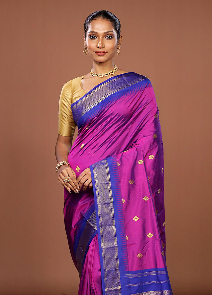Blue Kanjivaram Silk Saree With Blouse Piece