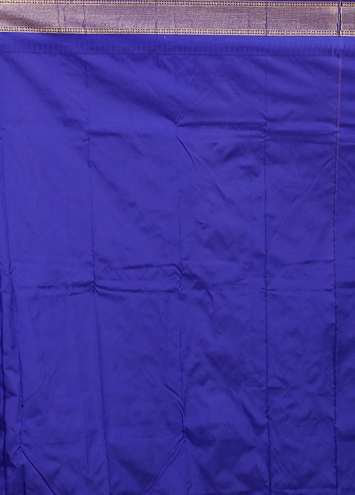 Blue Kanjivaram Silk Saree With Blouse Piece