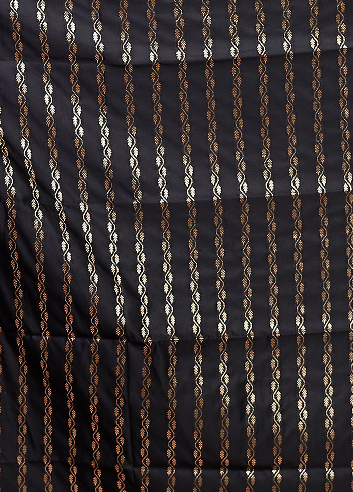 Black Banarasi Silk Saree With Blouse Piece