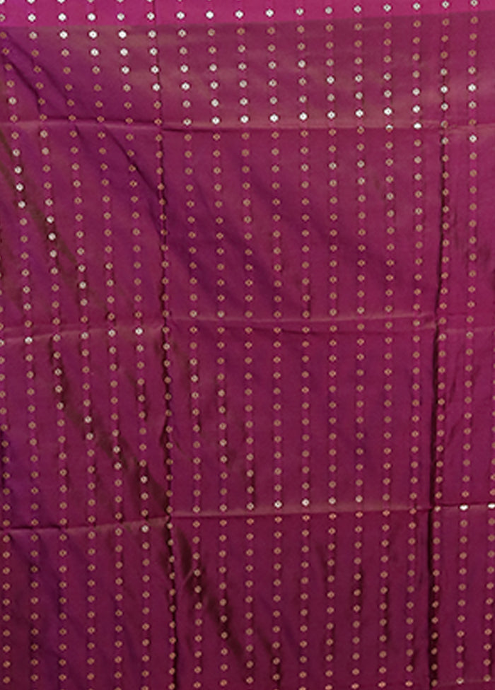 Purple Banarasi Silk Saree With Blouse Piece
