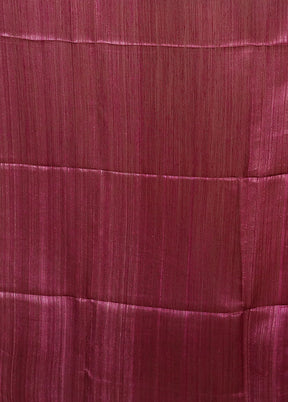 Purple Handloom Matka Pure Silk Saree With Blouse Piece