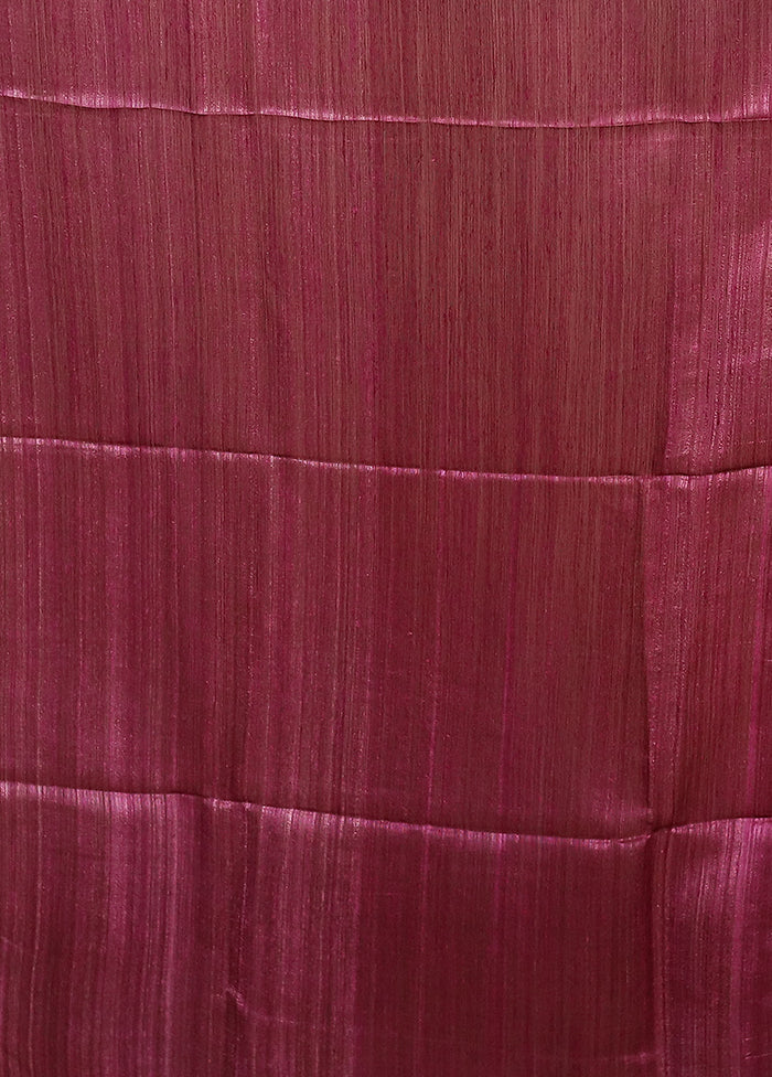 Purple Handloom Matka Pure Silk Saree With Blouse Piece