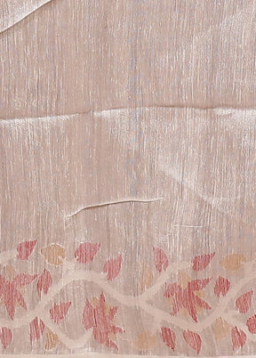 White Handloom Matka Pure Silk Saree With Blouse Piece