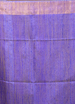 Blue Handloom Tussar Pure Silk Saree With Blouse Piece