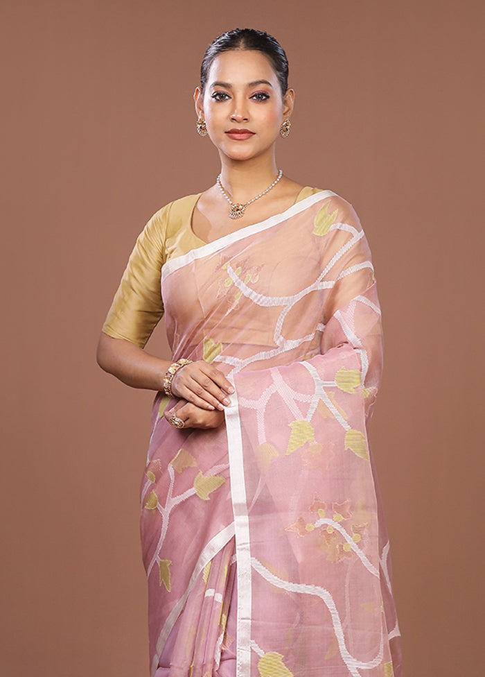 Purple Handloom Matka Pure Silk Saree With Blouse Piece