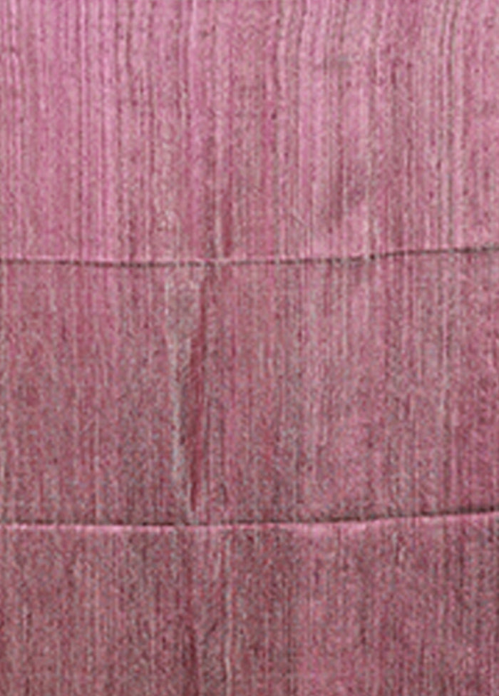 Purple Handloom Matka Pure Silk Saree With Blouse Piece