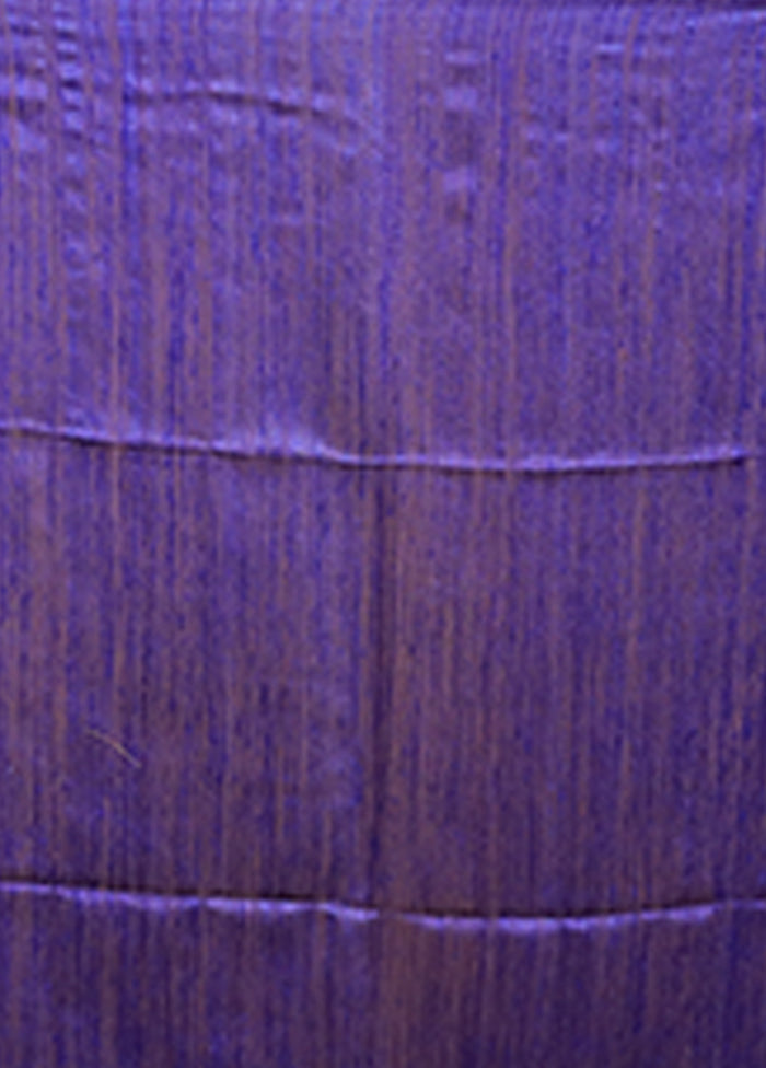 Blue Handloom Matka Pure Silk Saree With Blouse Piece