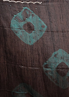 Black Handloom Matka Pure Silk Saree With Blouse Piece