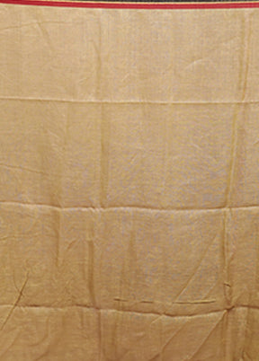 Cream Matka Silk Saree With Blouse Piece