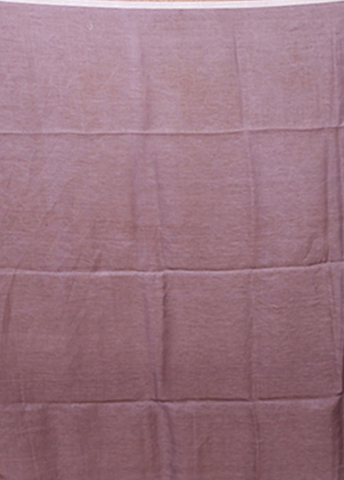 Purple Matka Silk Saree With Blouse Piece