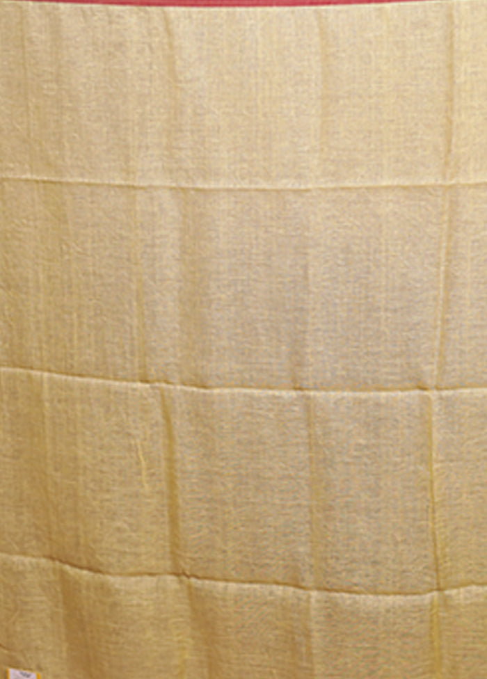 Yellow Matka Silk Saree With Blouse Piece