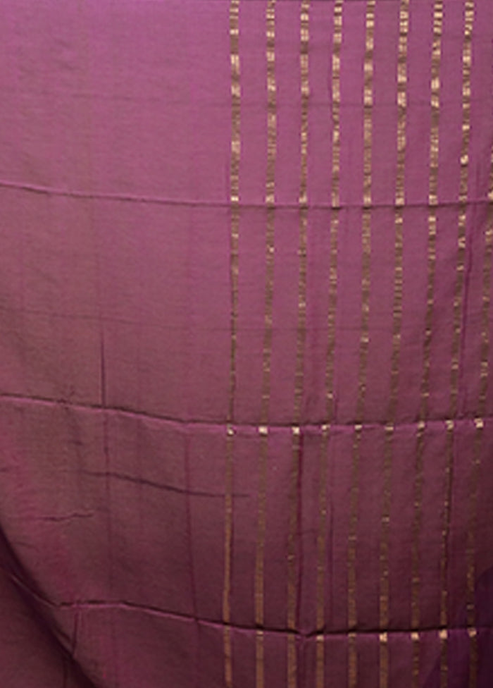 Purple Matka Silk Saree With Blouse Piece