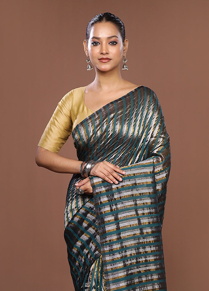Multicolor Matka Silk Saree With Blouse Piece