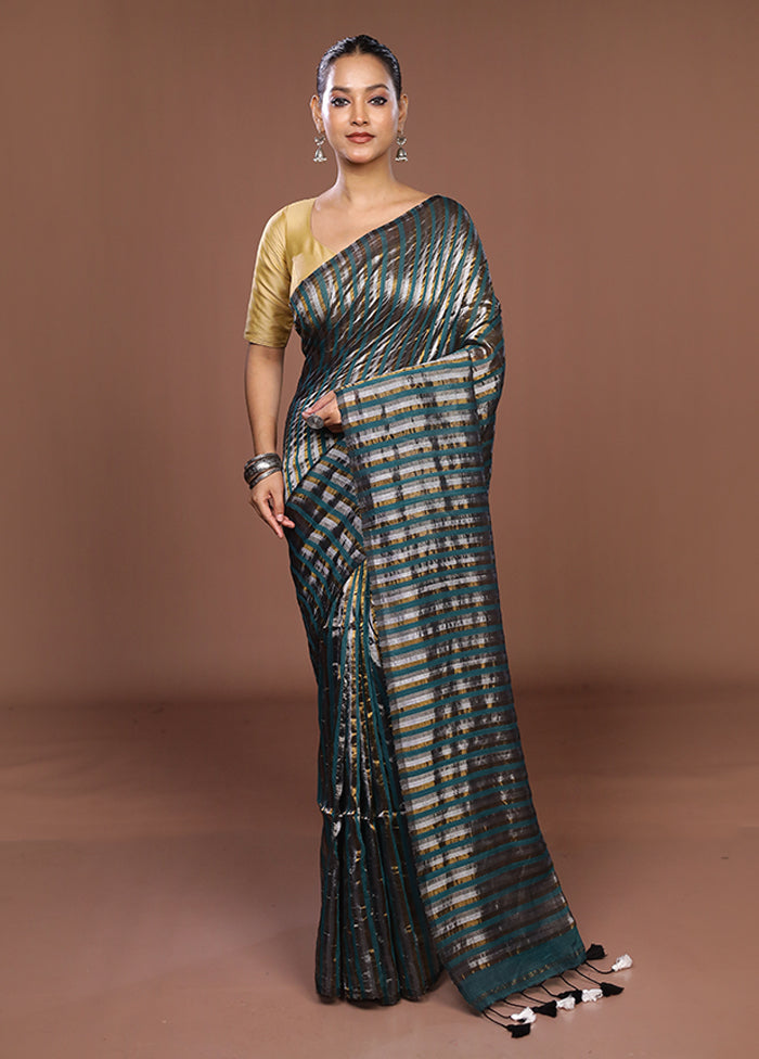 Multicolor Matka Silk Saree With Blouse Piece