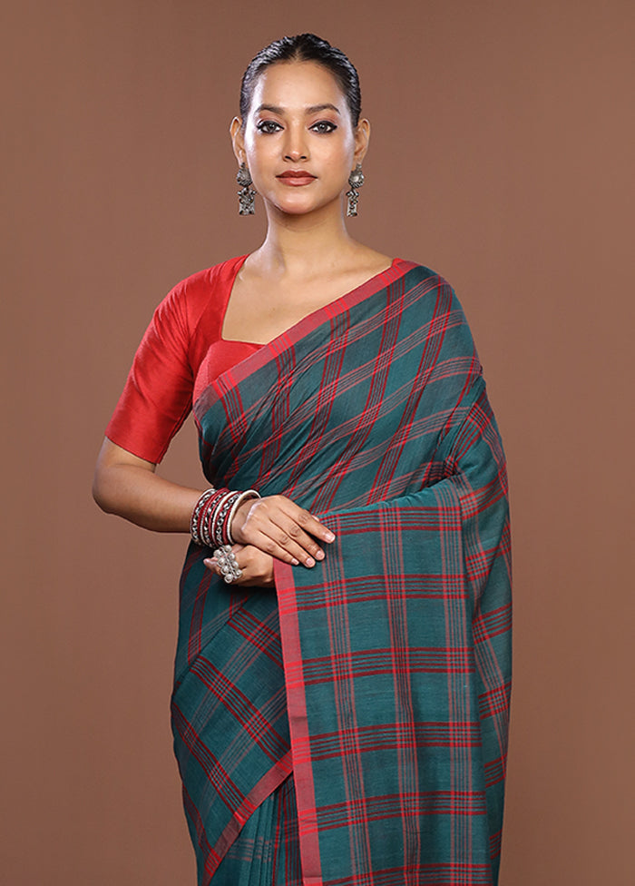 Green Matka Silk Saree With Blouse Piece