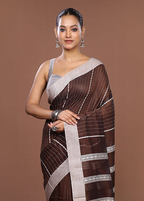 Maroon Matka Silk Saree With Blouse Piece