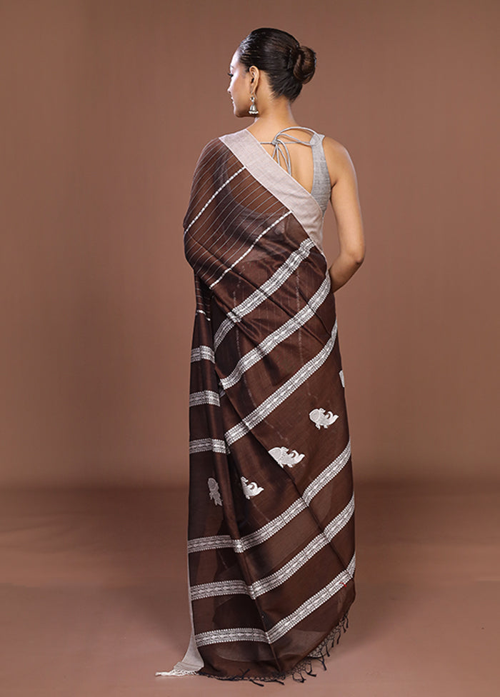 Maroon Matka Silk Saree With Blouse Piece