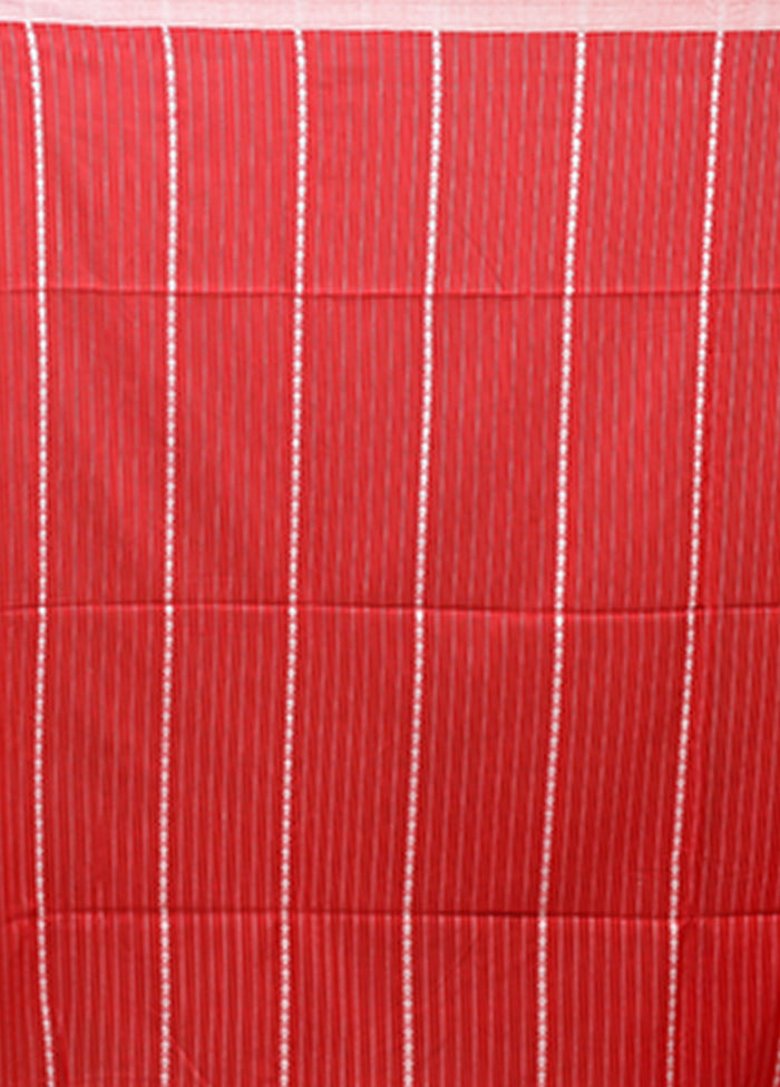 Red Matka Silk Saree With Blouse Piece