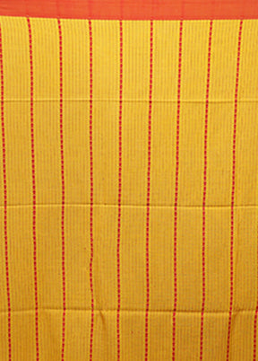 Yellow Matka Silk Saree With Blouse Piece