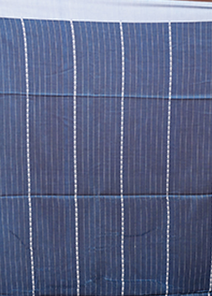 Blue Matka Silk Saree With Blouse Piece