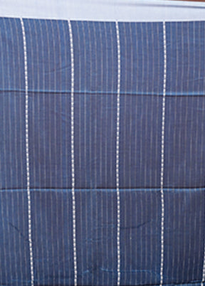 Blue Matka Silk Saree With Blouse Piece