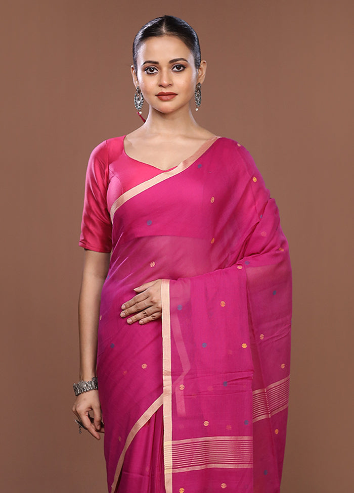 Purple Matka Silk Saree With Blouse Piece