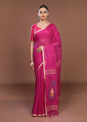 Purple Matka Silk Saree With Blouse Piece