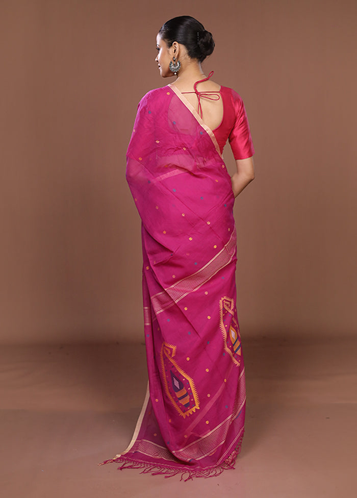 Purple Matka Silk Saree With Blouse Piece