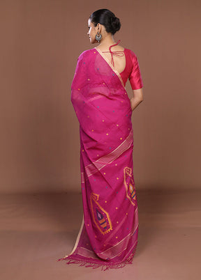 Purple Matka Silk Saree With Blouse Piece