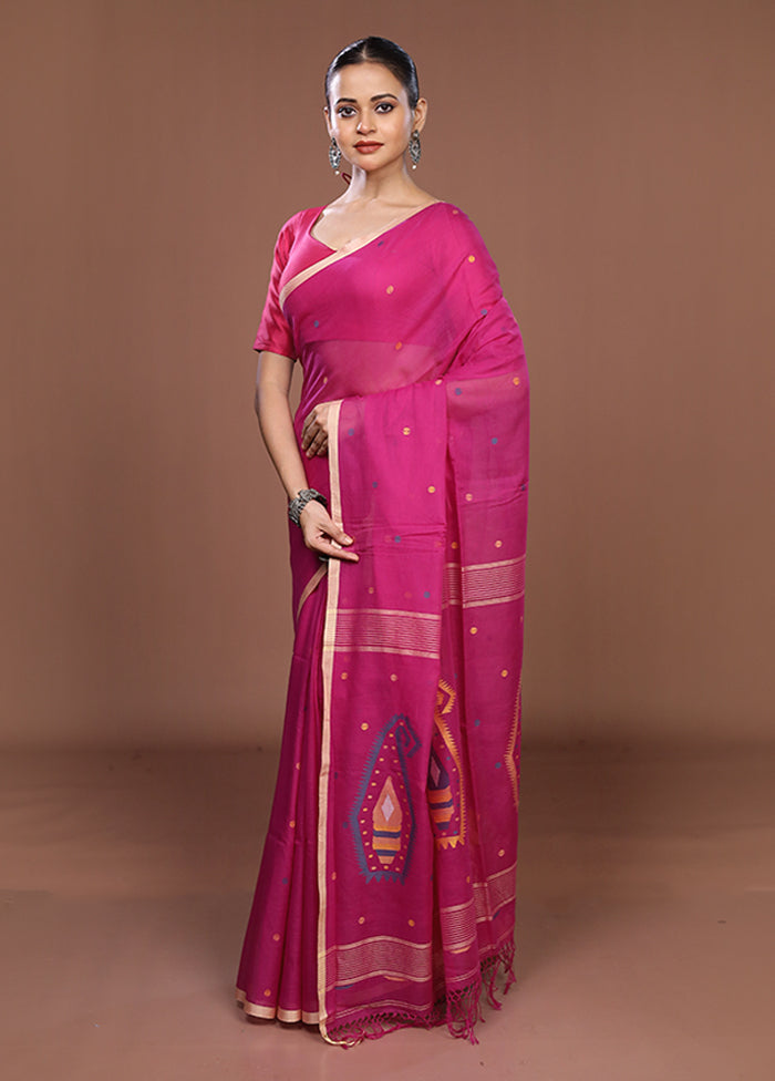 Purple Matka Silk Saree With Blouse Piece