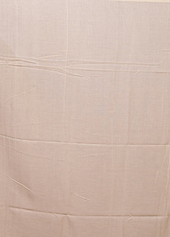 Cream Matka Silk Saree With Blouse Piece