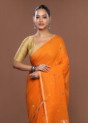 Rust Matka Silk Saree With Blouse Piece