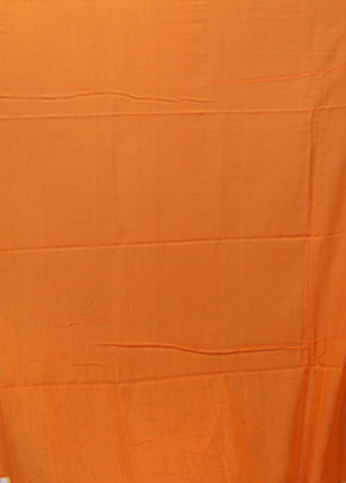 Rust Matka Silk Saree With Blouse Piece