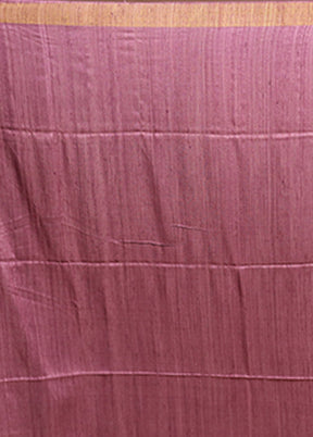 Purple Handloom Matka Pure Silk Saree With Blouse Piece