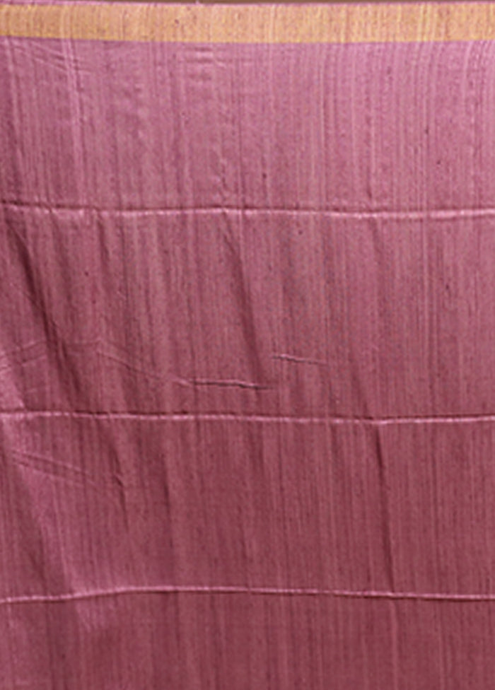 Purple Handloom Matka Pure Silk Saree With Blouse Piece