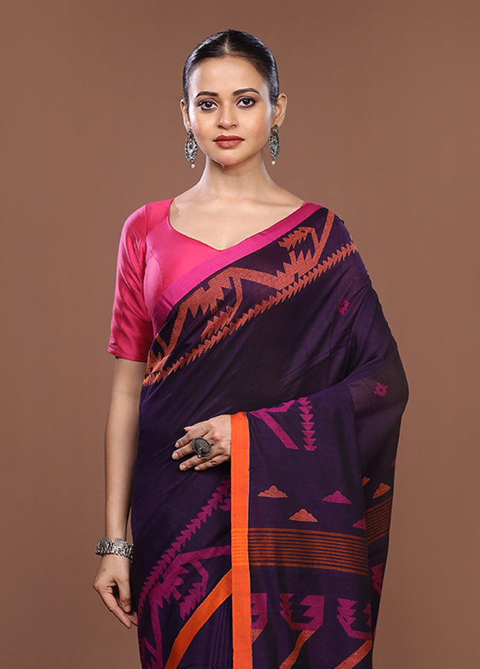 Blue Matka Silk Saree With Blouse Piece